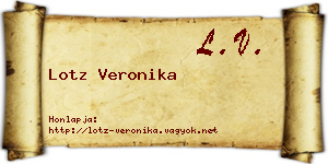Lotz Veronika névjegykártya